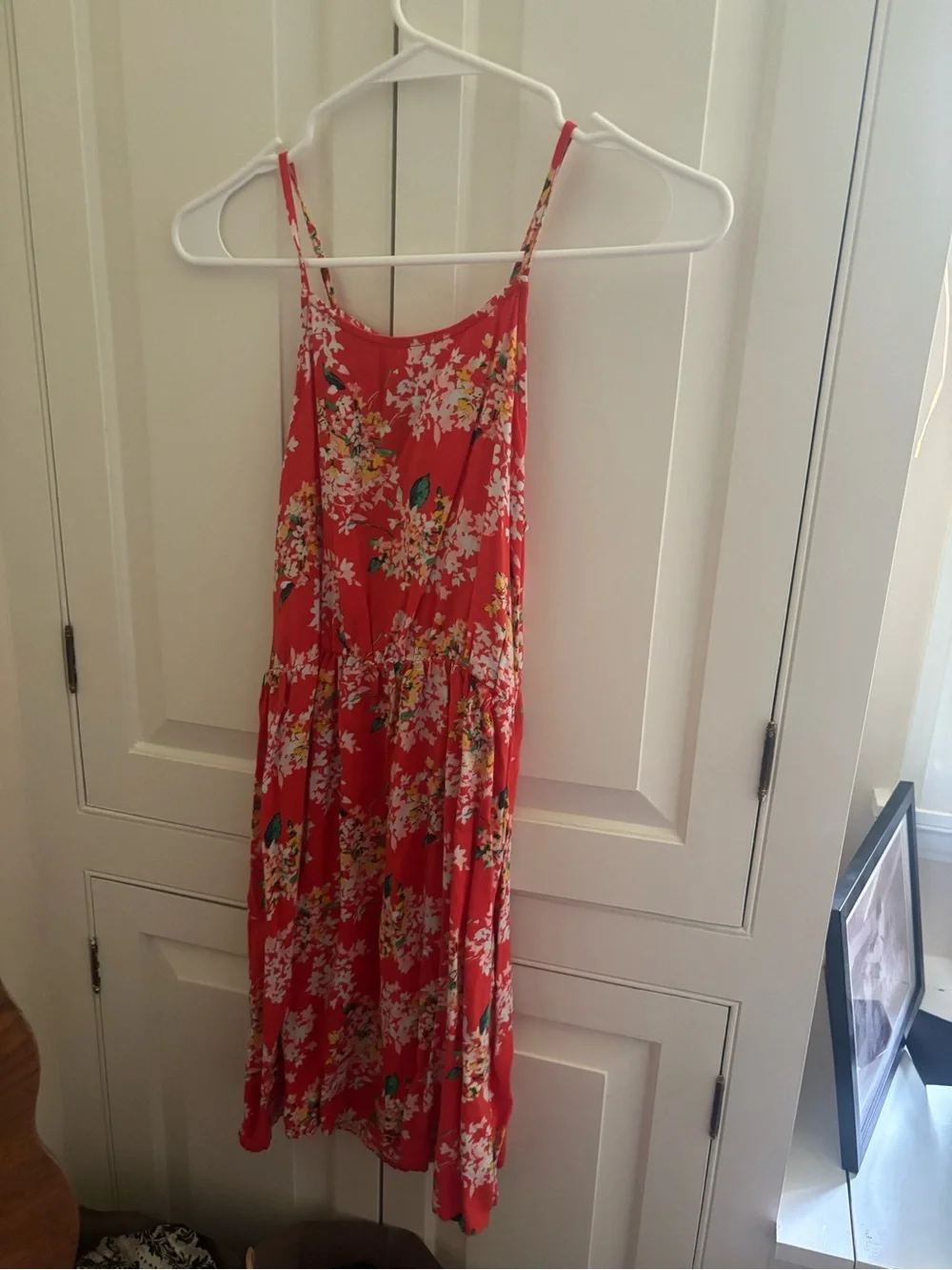 Old Navy Red Floral Spaghetti-Strap Maxi Dress